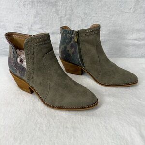 Boutique By Corkys Shield Women’s Camo & Army Green Leather Ankle Boots Sz 8